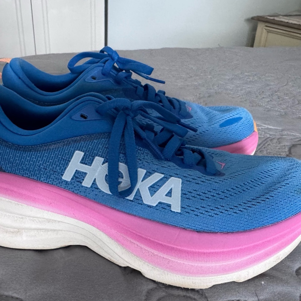 Hoka One One Women's Blue and Pink Athletic Shoes